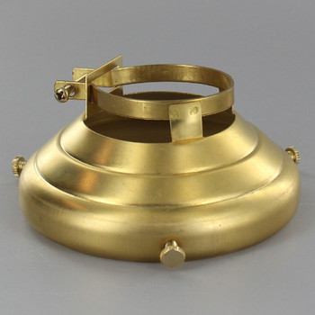 3-1/4in Fitter Unfinished Brass Clamp On Holder for Porcelain Socket with Lip
