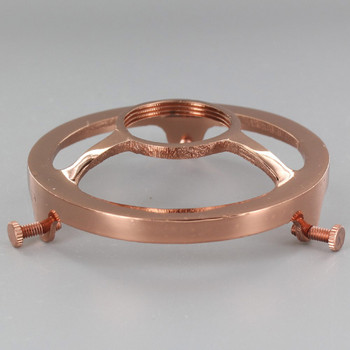 3-1/4in. Polished Copper Finish Cast Brass Uno Shade Holder