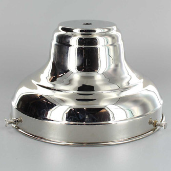 6in. Polished Nickel Finish Deep Shade Holder with 1/8ips. Slip Through Center Hole
