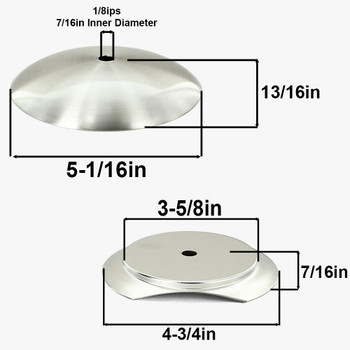 4in Steel Neckless Ball Holder Set with Cover and Insert - Satin/Brushed Nickel Finish