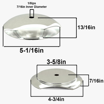 4in Steel Neckless Ball Holder Set with Cover and Insert - Polished Nickel Finish