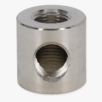 1/8ips Threaded - 3/4in Diameter Tee Fitting Straight Armback - Polished Nickel Finish