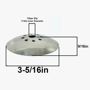 3.35in Diameter Vented Neckless Holder Cover - Unfinished Steel