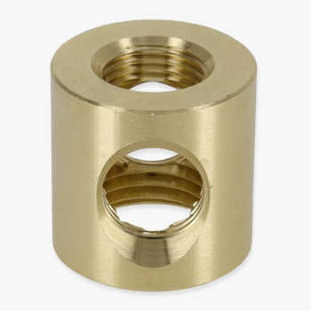 1/4ips X 1/8ips Threaded - 3/4in Diameter 4-Way Straight Armback - Unfinished Brass