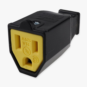 Black - 3 Wire Grounded Thermoplastic Outlet with Screw Terminal Connection Black - 3 Wire Grounded Thermoplastic Outlet with Screw Terminal Connection