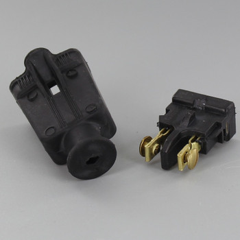 Black - Standard Grade 2 Wire Rubber Non Grounding Connector