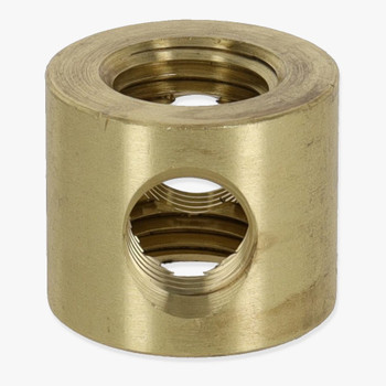 1/4ips X 1/8ips Threaded - 7/8in Diameter 4-Way Straight Armback - Unfinished Brass