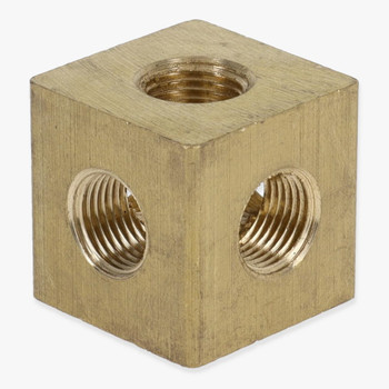 1/8ips Threaded - Square 6-Way Armback- Unfinished Brass