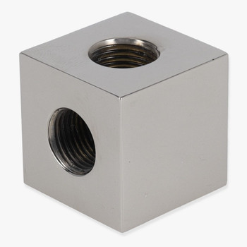 1/8ips Threaded Square 4-Way Armback - Polished Nickel