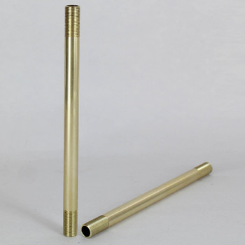 13 in. Long X 1/8ips Unfinished Brass Pipe Stem Threaded 3/4in Long on Both Ends