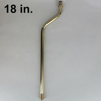 18in. Brass Plated Finish 1/8ips. Figurine Pipe with 2in. Offset