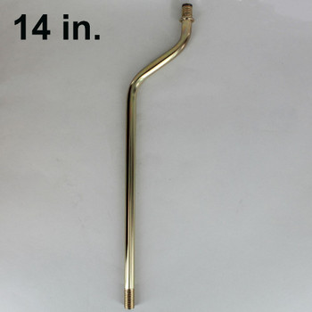 14in. Brass Plated Finish 1/8ips. Figurine Pipe with 2in. Offset