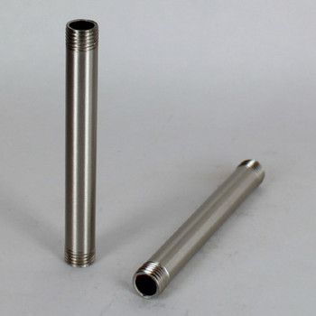 6in Long X 1/4ips (1/2in OD) Male Threaded Brushed/Satin Nickel Finish Steel Pipe