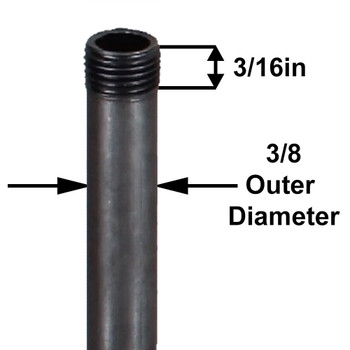 5in. Long 1/8ips (3/8in O.D) Unfinished Steel Round Hollow Pipe