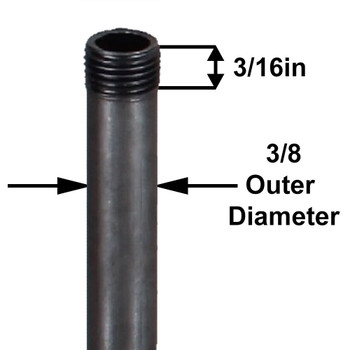 10in. Long 1/8ips (3/8in O.D) Unfinished Steel Round Hollow Pipe