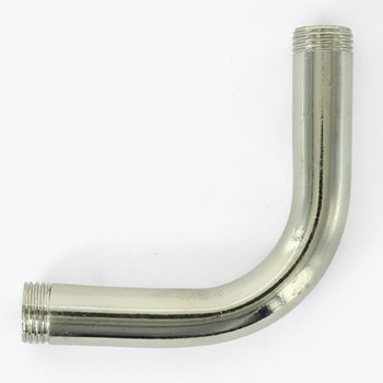 1/8ips Male Threaded 2in Long with 3/16 inch Long Threads on each end 90 Degree Bent Arm - Polished Nickel