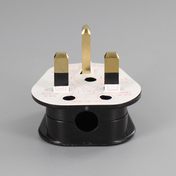 Black - Euro 3 Prong Grounded Plug