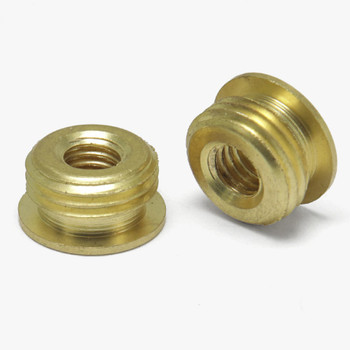 10/32 Female X 1/8ips. Male Thread Reducer with Shoulder - Unfinished Brass