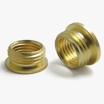 1/4ips. Female X 3/8ips. Male Thread Reducer with Shoulder - Unfinished Brass