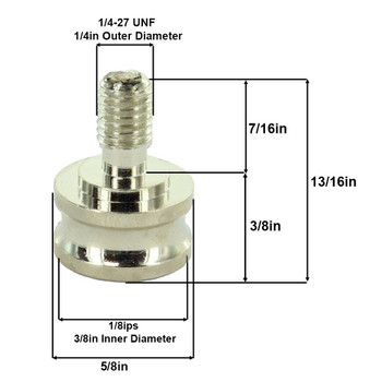 1/8ips. Female X 1/4-27 Male Thread Nickel Plated Finish Shade Rest