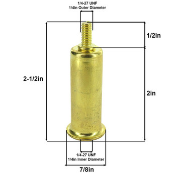 1/4-27 Female X 1/4-27 Male Thread Brass Plated Steel 2in. Riser