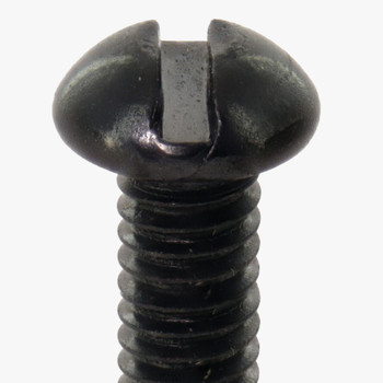 1/2in Long - 8/32 Thread Black Oxide Finish Steel Round Slotted Head Screw