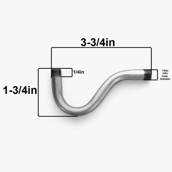 1/8ips Male Threaded 3-5/8in Long Pinup Arm - Polished Nickel