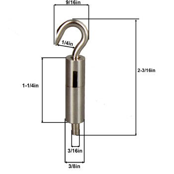 Unfinished Brass Suspension System Hook Gripper for use with 1-1.5mm Steel Cable.