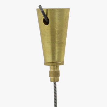 Unfinished Brass Suspension System Cone Shaped Ceiling Gripper with Side Cable Exit and Locking Nut