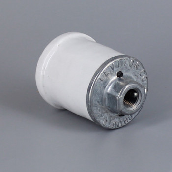 Leviton - E-26 Base Porcelain Keyless Socket with Shoulder, Screw Terminals and 1/8ips. Cap