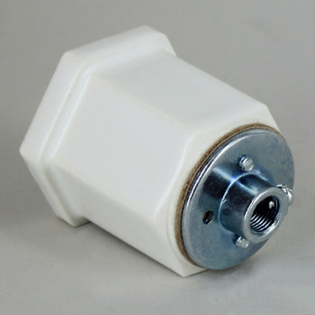 White Porcelain Hexagon E-26 Base Lamp socket with 1/8ips threaded cap