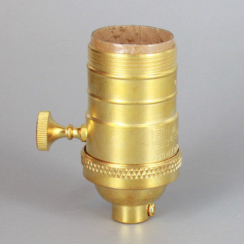 Unfinished Brass Finish Uno Threaded On-Off Turn Knob Socket with 1/8ips. Bushing