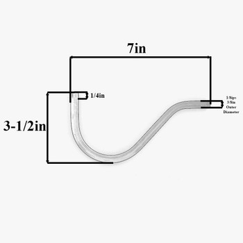 1/8ips Male Threaded 7in Long Pin-Up Bent Arm - Unfinished Brass