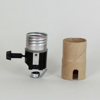 3-Way E-26 Candle Socket with 1/8-27 Hickey and Cardboard Insulator