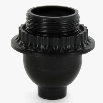 Black Short Phenolic E-26 Keyless Socket and Threaded Shell with Shade Ring with 1/8ips. Bottom