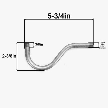 1/8ips Male Threaded 5-3/4in Long Pinup Arm - Black Finish