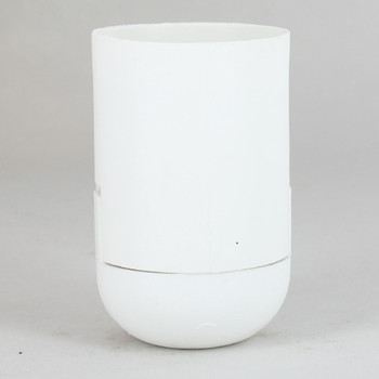 E-27 White Smooth Skirt Thermoplastic Lamp Socket with 1/8ips Threaded Cap and Locking Setscrew