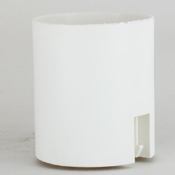 E-27 White Smooth Skirt Thermoplastic Lamp Socket with. Push Terminal Wire Connections.