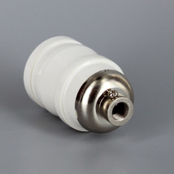 100 Year Anniversary White Porcelain Antique Reproduction Keyless Lamp Socket with 1/8ips. Cap