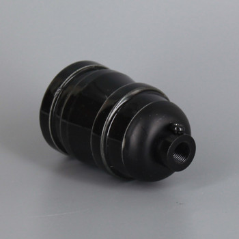 100 Year Anniversary Black Porcelain Antique Reproduction Keyless Lamp Socket with 1/8ips. Cap