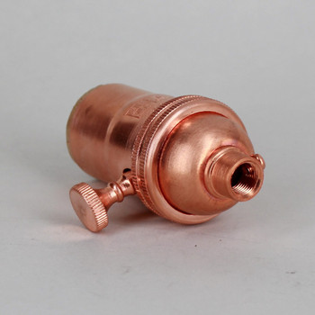 E-26 Single Turn Rotary Knob Socket with 1/8ips. Female Cap - Unfinished Copper