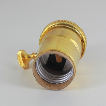 E-26 Single Turn Rotary Knob Socket with 1/8ips. Female Cap - Unfinished Brass