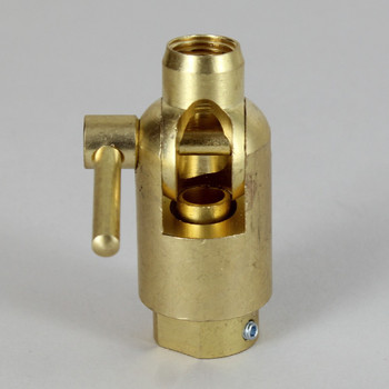 Brass 90 Degree Adjustable Swivel with Locking Knob, Female 1/8ips on both ends with set screw