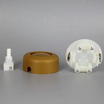 On-Off Foot Style Switch for use with Two Conductor or Three Conductor cable - Gold