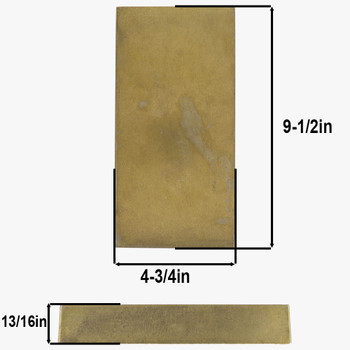 9-13/16in L x 4-3/4in W x 1in DEEP UNFINISHED CAST BRASS RECTANGLE BACKPLATE / CANOPY.