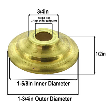 1-5/8in. Unfinished Brass Spun Vase Cap