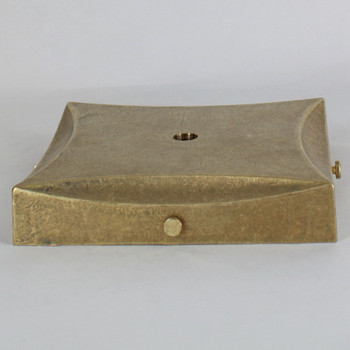 5in Screw less Face Mount Decora Square Canopy/Backplate - Unfinished Brass