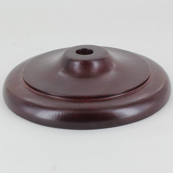 5in. Flat Bottom Mahogany Wooden Vase Cap with 1/8ips. Slip Hole