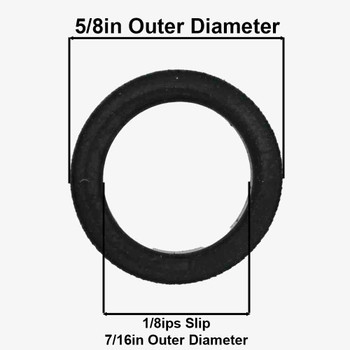 5/8in. Black Rubber Washer with 1/8ips. Slip Through Hole