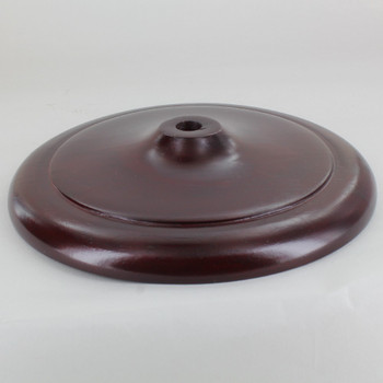 7in. Recessed Bottom Mahogany Wooden Vase Cap with 1/8ips. Slip Hole
